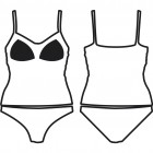 Dámské tankini, D cup, vel. 38-48