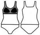 Dámské tankini, C cup, vel. 38-48