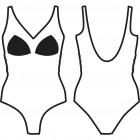 Dámské jednodílné plavky, D cup, vel. 38-48