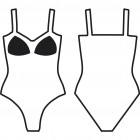 Dámské jednodílné plavky, C cup, vel. 38-48