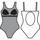 Dámské jednodílné plavky, E cup, vel. 38-50