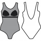 Dámské jednodílné plavky, C cup, vel. 38-50